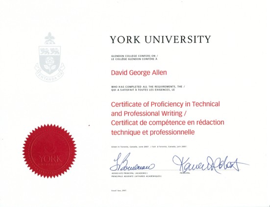Technical Writing Certificate Technical Writing Certificate